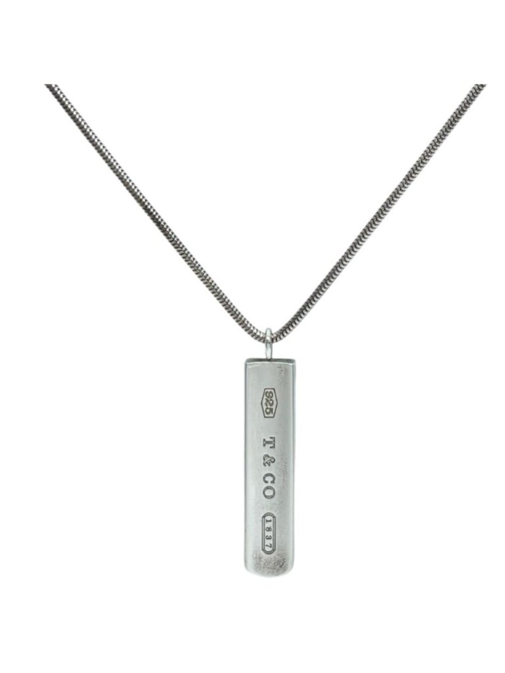 Tiffany & Co Pendant 1837 Bar 925 Sterling Silver Necklace
